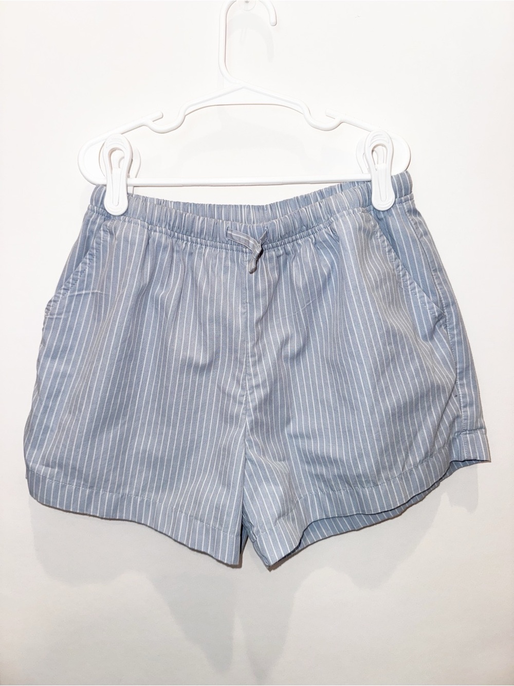 abercrombie kids Light Blue Pinstriped Drawstring Shorts